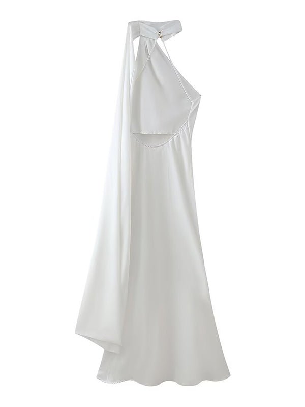 Wrap Halter Neck Backless Bodycon Elegant Maternity Photoshoot Maxi Dress for Maternity
