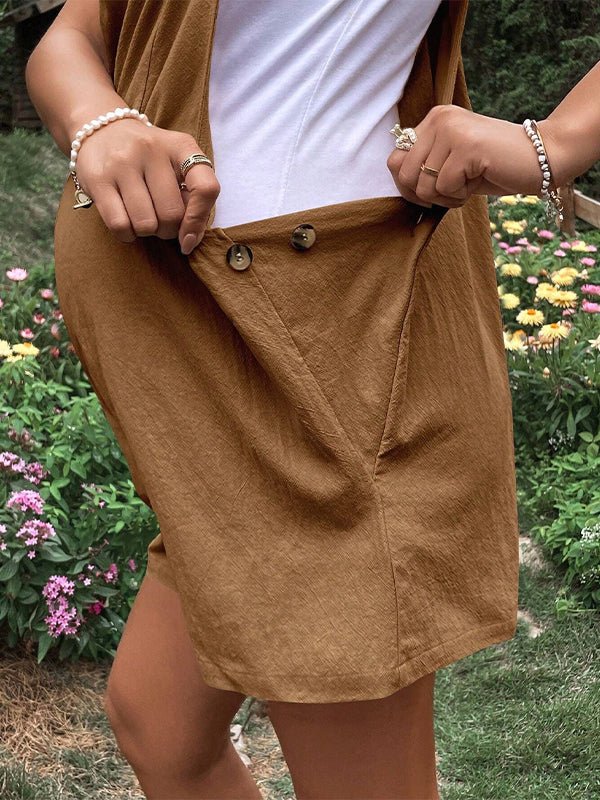 Pockets Buttons Adjusted Daily Casual Fashion Waist Overall Pants Maternity Jumpsuit for Maternity