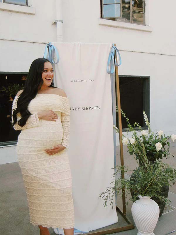 Beige Lace Off Shoulder Ruffle Falbala Bodycon Elegant Maternity Baby Shower Maxi Dress for Maternity