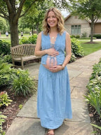 Lace Up Openwork Lace Two Piece Maternity Photoshoot Maxi Dress for Maternity