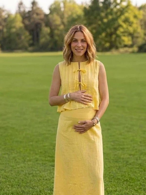 Lace Up Ruched Two Piece Maternity Photoshoot Maxi Dress for Maternity