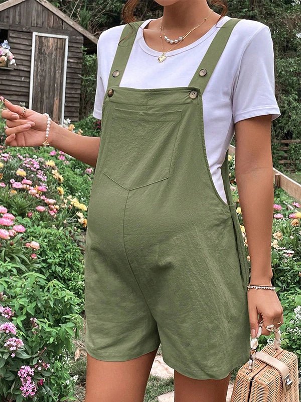 Pockets Buttons Adjusted Daily Casual Fashion Waist Overall Pants Maternity Jumpsuit for Maternity