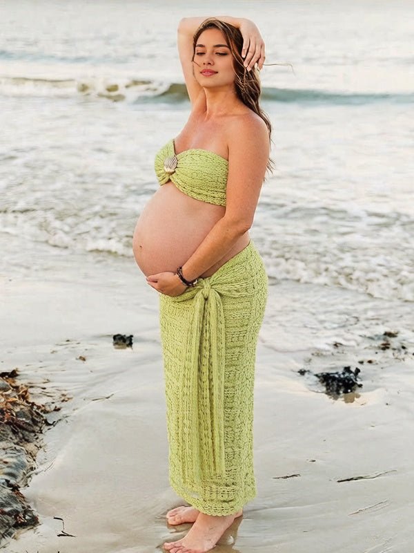 Lace Bodycon Lace Up Two Piece Maternity Photoshoot Swimwear for Maternity