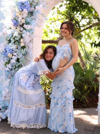 Ruffle Spaghetti Strap Falbala Irregular Backless Maternity Baby Shower Maxi Dress for Maternity