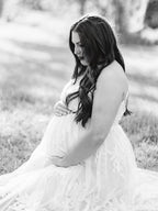 White Lace Boho Specially Maternity Photoshoot Maxi Dress for Maternity