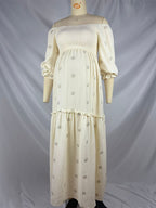 Apricot Daisy Print Smocked Off Shoulder Maternity Photoshoot Maxi Dress for Maternity