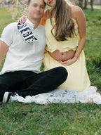 Cascading Ruffle Spaghetti Straps Two Piece Photoshoot Maternity Maxi Dress for Maternity
