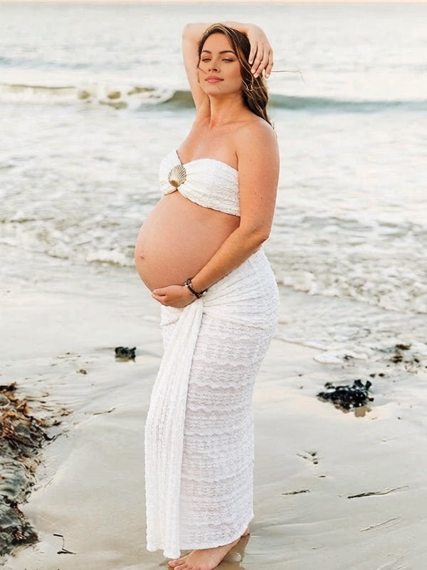 Lace Bodycon Lace Up Two Piece Maternity Photoshoot Swimwear for Maternity