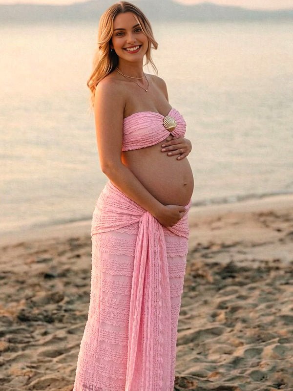 Lace Bodycon Lace Up Two Piece Maternity Photoshoot Swimwear for Maternity