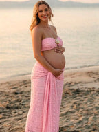 Lace Bodycon Lace Up Two Piece Maternity Photoshoot Swimwear for Maternity