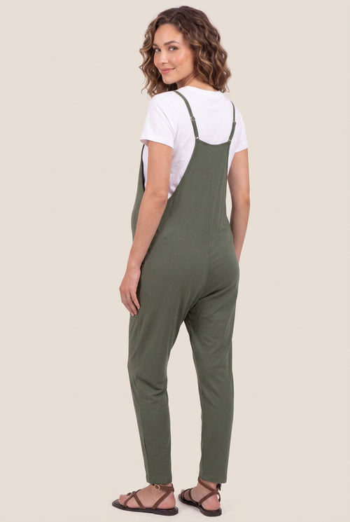 Adjustable Strap Pocketed Relaxed Maternity Jumpsuit - Momymoments