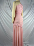 One Shoulder Mesh Ruched Mermaid Evening Gown Maternity Maxi Dress for Maternity