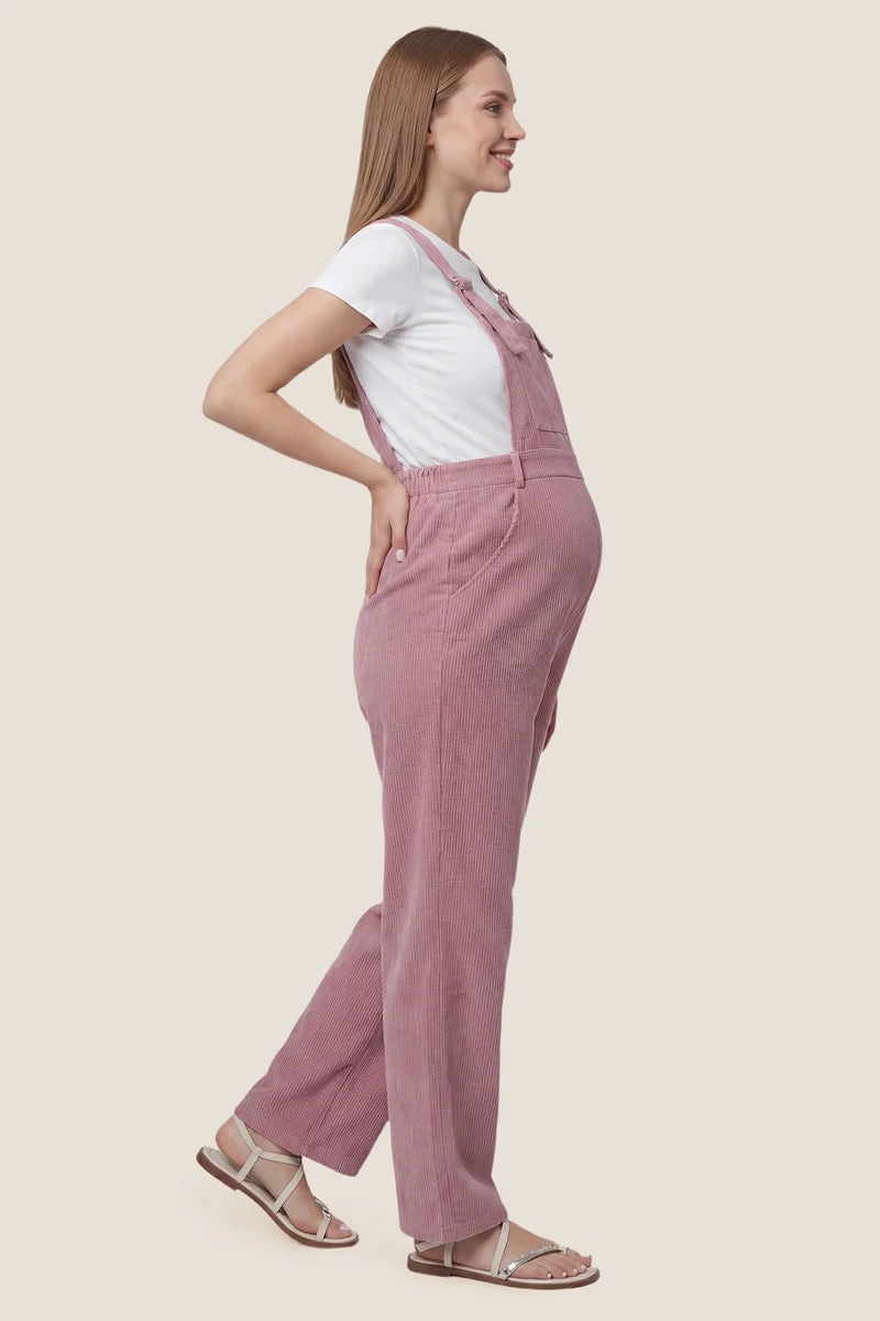 Corduroy Wide Leg Maternity Jumpsuit - Momymoments