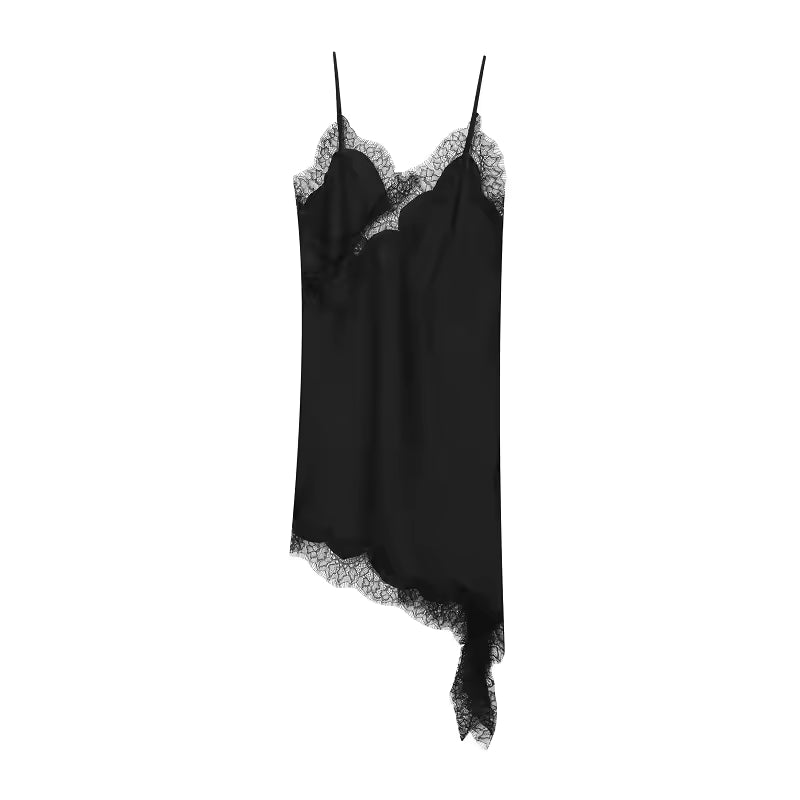 Lace Trim Maternity Babydoll Nightdress with Side Slit - Momymoments