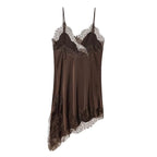 Lace Trim Maternity Babydoll Nightdress with Side Slit - Momymoments