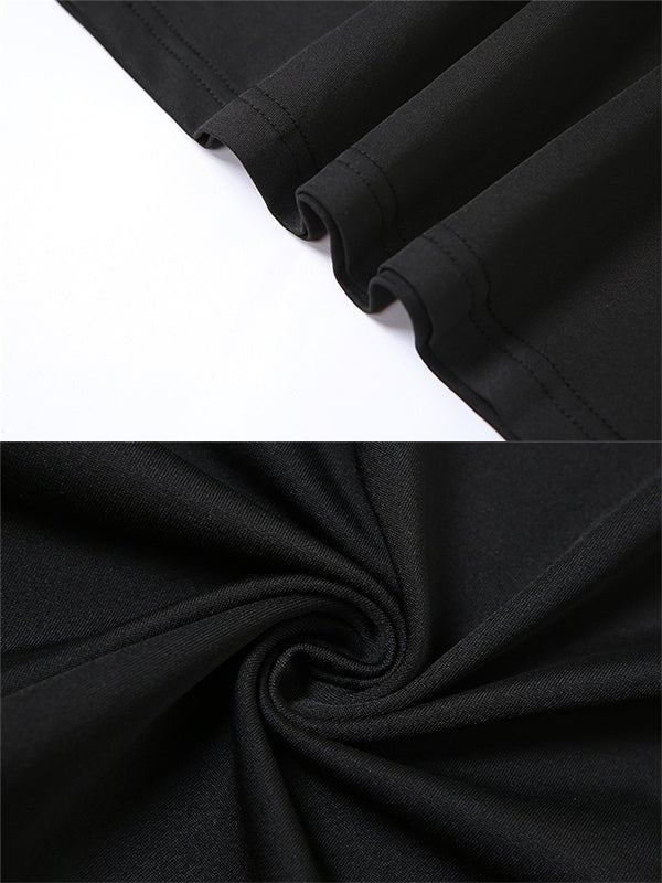 Black Cut Out Mermaid Crop Long Sleeve Backless Bodycon Cocktail Club Party Photoshoot Maternity Maxi Dress for Maternity