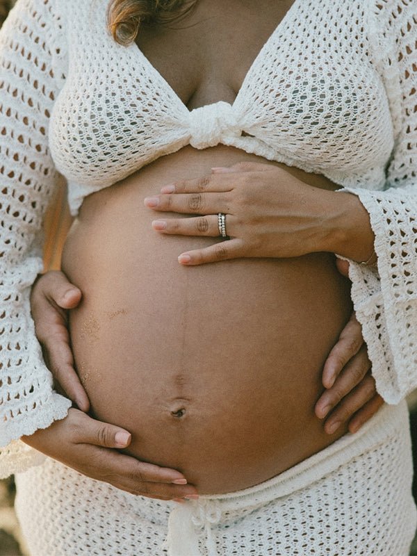 White Tie Front Crop V-neck Crochet Beach Vacation Photoshoot Maternity Maxi Dress for Maternity