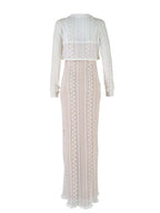 Ivory Lace Two Piece Set Side Slit V-neck Cami Maxi Dress And Crop Cardigan Elegant Going Out Maternity Photoshoot Baby Shower Maxi Dress for Maternity