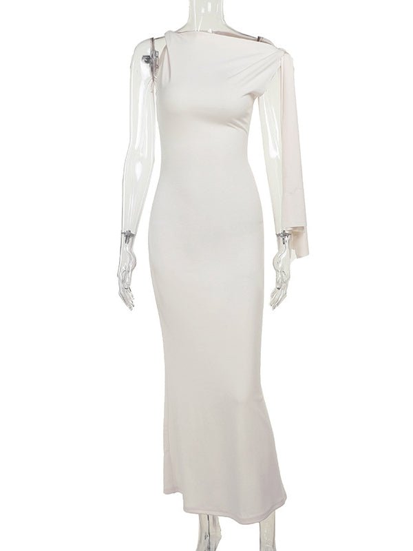 Strap Ties One Shoulder Mermaid Bodycon Elegant Photoshoot Baby Shower Maternity Maxi Dress for Maternity