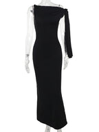 Strap Ties One Shoulder Mermaid Bodycon Elegant Photoshoot Baby Shower Maternity Maxi Dress for Maternity