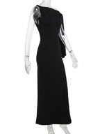 Strap Ties One Shoulder Mermaid Bodycon Elegant Photoshoot Baby Shower Maternity Maxi Dress for Maternity