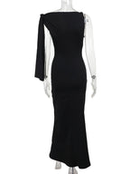 Strap Ties One Shoulder Mermaid Bodycon Elegant Photoshoot Baby Shower Maternity Maxi Dress for Maternity
