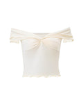Ivory White Two Piece Set Off Shoulder Ruffle Falbala Bodycon Elegant Maternity Boho Photoshoot Baby Shower Maxi Dress for Maternity