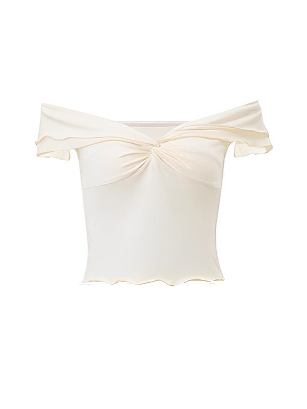 Ivory White Two Piece Set Off Shoulder Ruffle Falbala Bodycon Elegant Maternity Boho Photoshoot Baby Shower Maxi Dress for Maternity