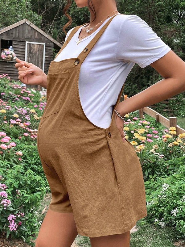 Pockets Buttons Adjusted Daily Casual Fashion Waist Overall Pants Maternity Jumpsuit for Maternity
