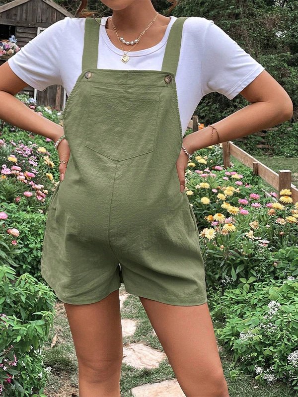 Pockets Buttons Adjusted Daily Casual Fashion Waist Overall Pants Maternity Jumpsuit for Maternity