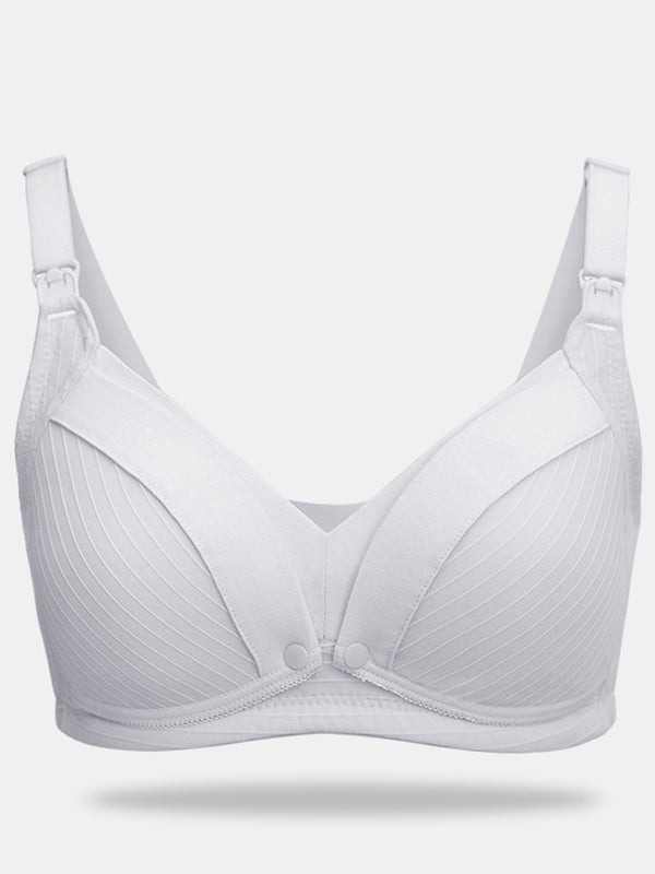 Solid Color Nursing Bras Ribbed Seamless Bralettes Support Sports Bra Wireless Maternity Breastfeeding Bra Sleep for Maternity