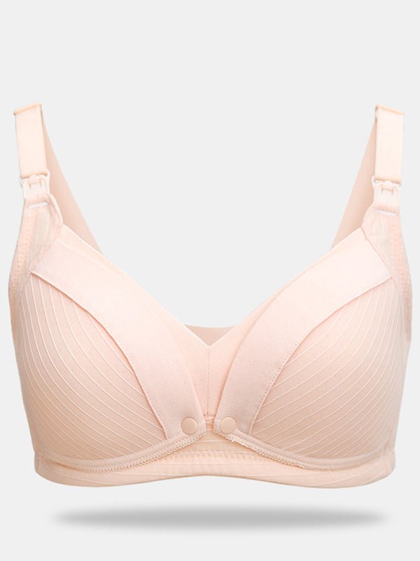 Solid Color Nursing Bras Ribbed Seamless Bralettes Support Sports Bra Wireless Maternity Breastfeeding Bra Sleep for Maternity