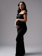 One Shoulder Mermaid Elegant Maternity Photoshoot Maxi Dress for Maternity