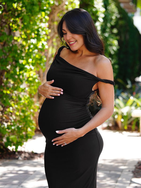 One Shoulder Mermaid Elegant Maternity Photoshoot Maxi Dress for Maternity