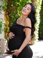 One Shoulder Mermaid Elegant Maternity Photoshoot Maxi Dress for Maternity