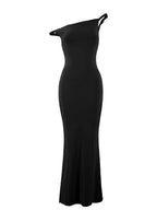 One Shoulder Mermaid Elegant Maternity Photoshoot Maxi Dress for Maternity