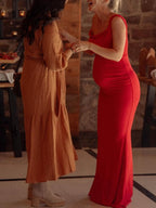 One Shoulder Mermaid Elegant Maternity Photoshoot Maxi Dress for Maternity