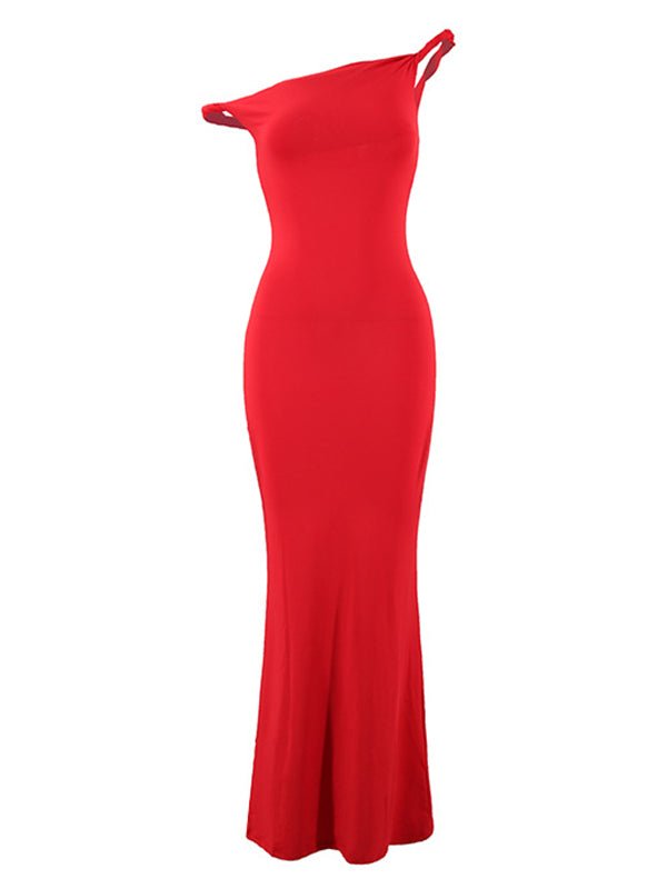 One Shoulder Mermaid Elegant Maternity Photoshoot Maxi Dress for Maternity