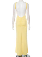 Ruched Wrap Knot Backless Maternity Maxi Dress for Maternity