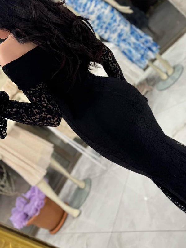 Lace Off Shoulder Flare Sleeve Bodycon Maternity Maxi Dress for Maternity