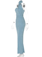Wrap Draped Ruched Baby Shower Maternity Maxi Dress for Maternity