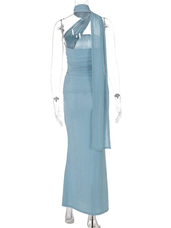 Wrap Draped Ruched Baby Shower Maternity Maxi Dress for Maternity