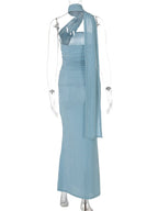 Wrap Draped Ruched Baby Shower Maternity Maxi Dress for Maternity