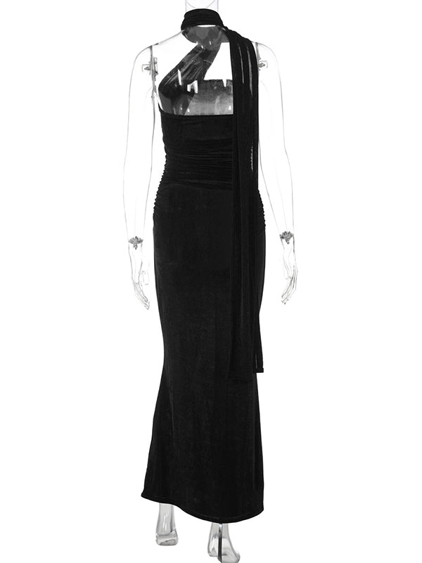 Wrap Draped Ruched Baby Shower Maternity Maxi Dress for Maternity