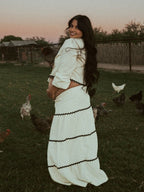 Beige Lace-up Spliced Two Piece Maternity Photoshoot Maxi Dress for Maternity