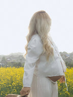 White Lace-up Bow Photoshoot Maternity Top for Maternity