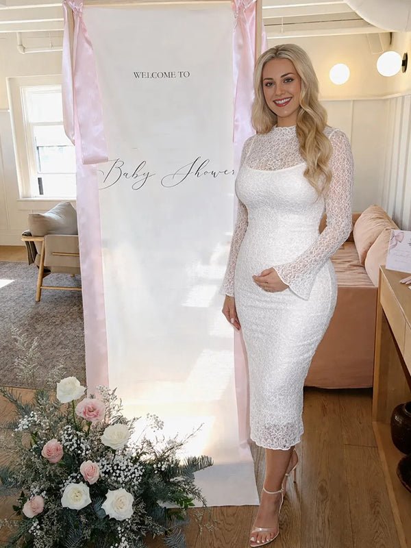 Lace Textured Bodycon Two Piece Set Sheer Maternity Maxi Dress for Maternity