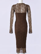 Lace Textured Bodycon Two Piece Set Sheer Maternity Maxi Dress for Maternity