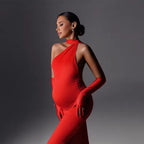 Elegant Backless Maternity Maxi Dress for Photoshoot - Momymoments