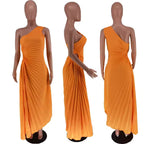 Off-Shoulder Chiffon Maternity Evening Maxi Dress, Flowing Ruffle Baby Shower Gown - Momymoments